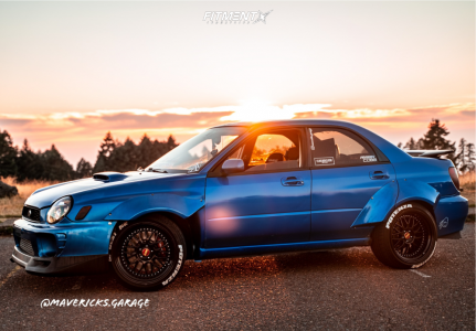 2002 Subaru Impreza WRX with 18x10.5 ESR Sr01 and Bridgestone 245x40 on ...
