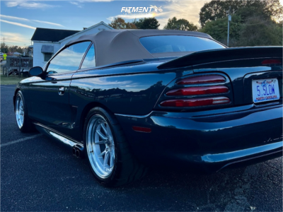 Nearly Flush 1995 Ford Mustang with 18x9.5 Aodhan Ds08 & Falken Azenis RT-615K 265/35 on Lowering Springs - Fitment Industries Gallery
