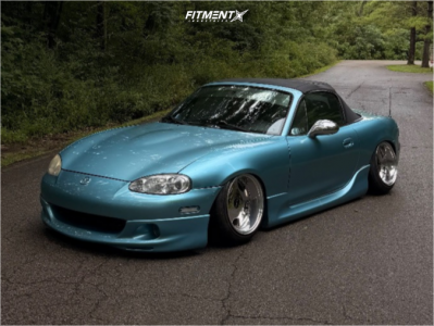 2002 Mazda Miata - 15x9 -7mm - BG Rod Works Euroline DH - Air Suspension - 195/45R15