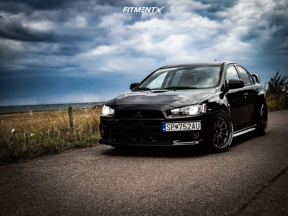 2010 Mitsubishi Lancer Evolution GSR with 18x9.5 Japan Racing Jr5 and ...