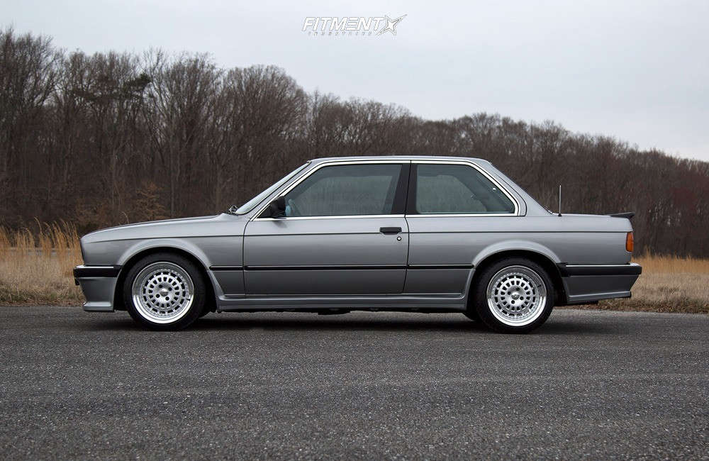 1987 BMW 325e Base with 16x8 ESM 015 and Continental 205x45 on Lowering ...