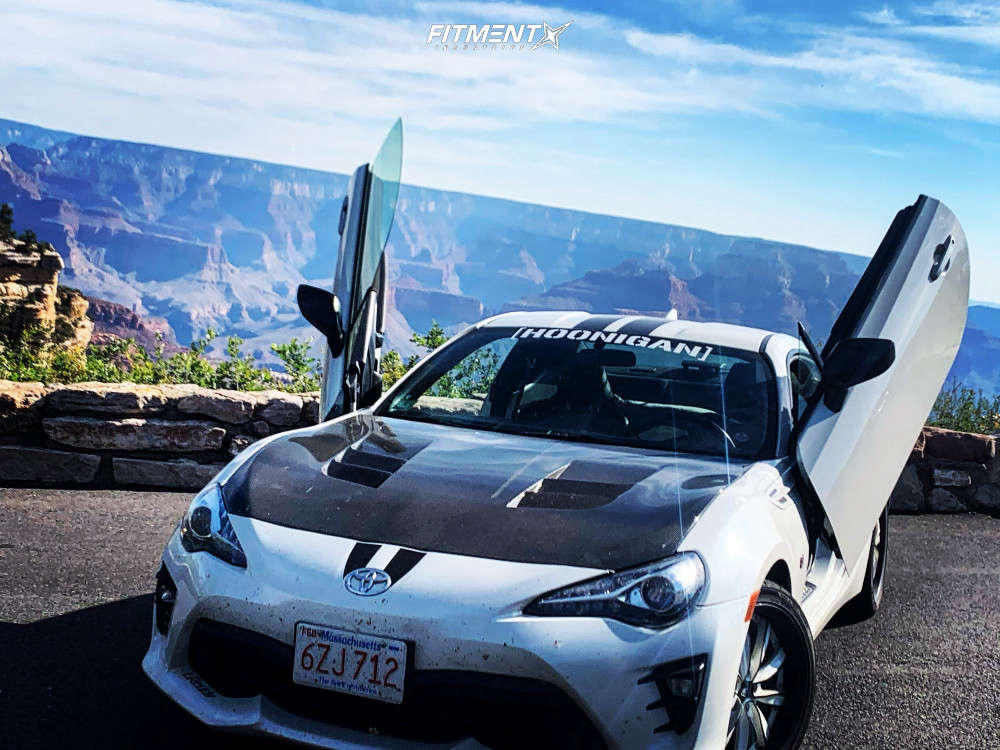 17 Toyota 86 Special Edition With 18x8 5 White Diamond W5363 And Sumitomo 225x45 On Stock Suspension Fitment Industries