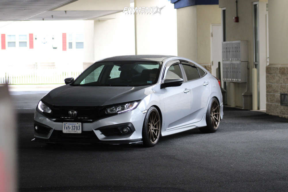 2017 Honda Civic LX with 18x8.5 Aodhan Ah09 and Nankang 225x40 on
