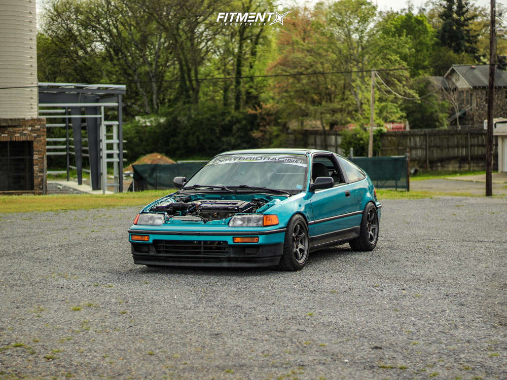 1991 Honda CRX Si with 15x8 Gram Lights 57dr and Nitto 205x50 on