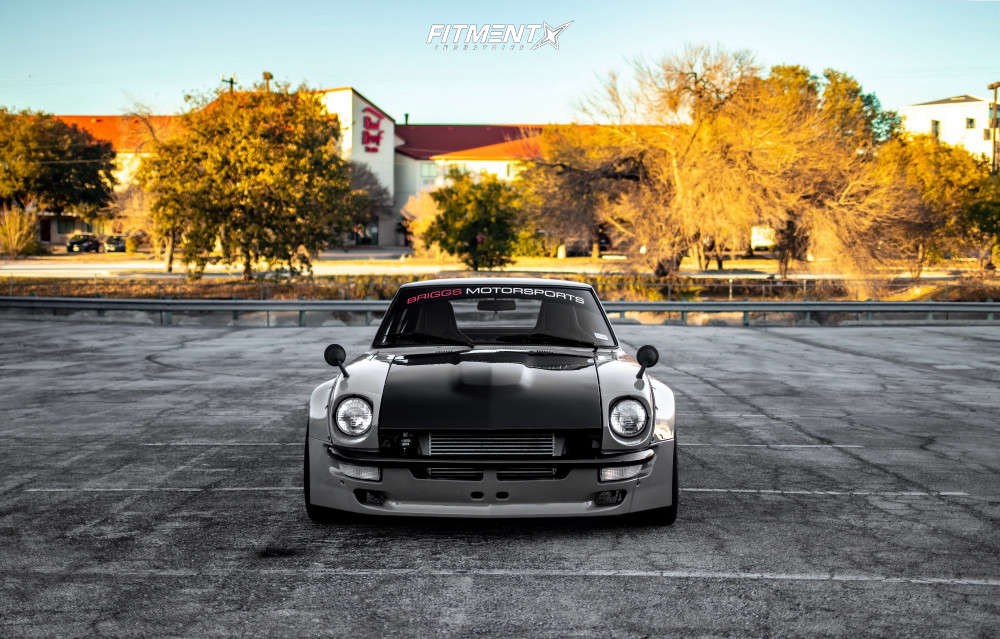 1973 Nissan 240z Base With 18x9 American Racing Vf502 And Nitto 245x35 On Coilovers Fitment Industries