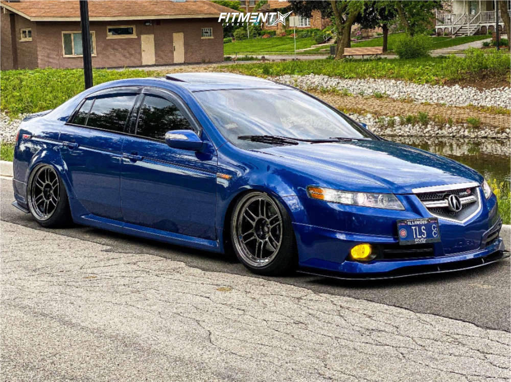 2008 Acura TL Type S with 18x9.5 Enkei Rpf1 and Nankang 225x40 on Air Suspension 1865215 Fitment Industries
