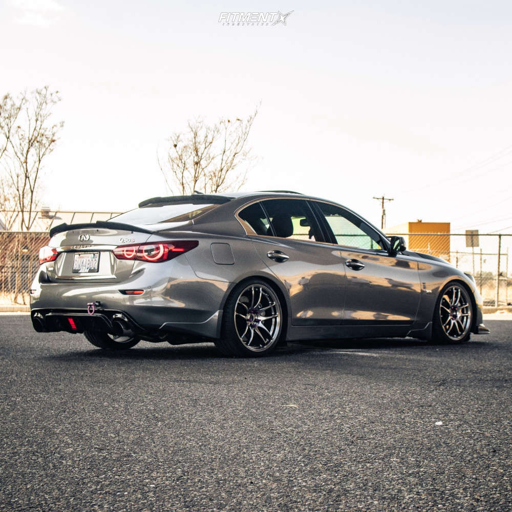 2016 INFINITI Q50 Red Sport 400 with 19x8.5 Work Emotion Cr Kiwami