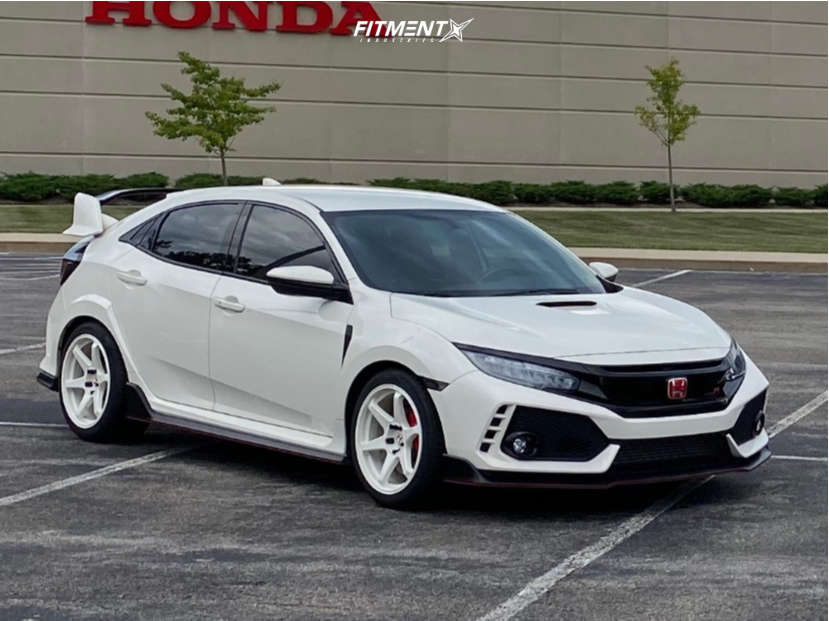 Type R Fitment 2018 Honda Civic Type R with 18x9.5 Enkei T6r and Continental 245x40 on ...