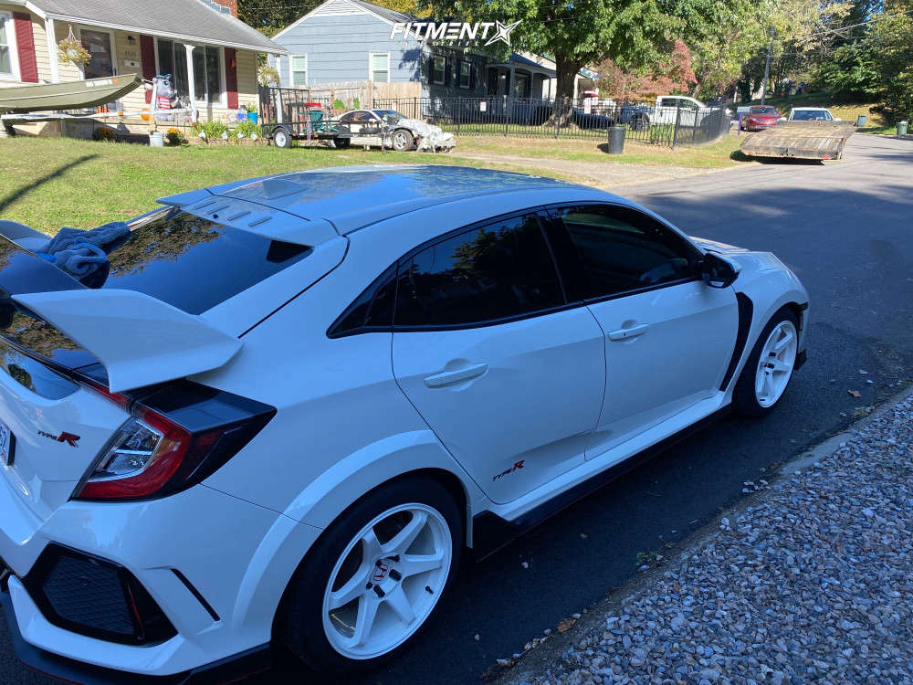 Type R Fitment 2018 Honda Civic Type R with 18x9.5 Enkei T6r and Continental 245x40 on ...