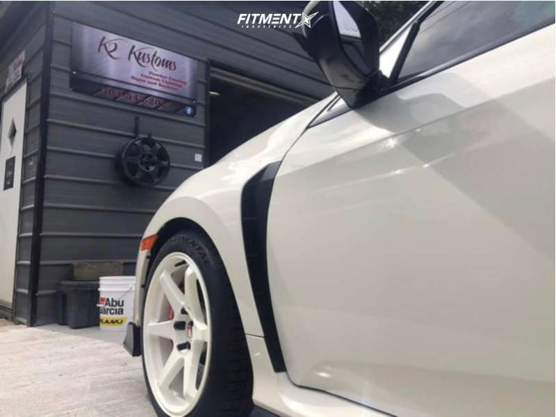 Type R Fitment 2018 Honda Civic Type R with 18x9.5 Enkei T6r and Continental 245x40 on ...