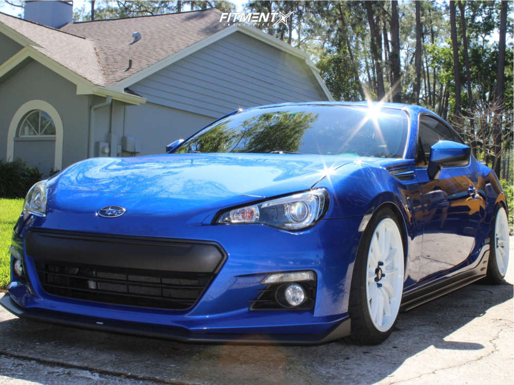 Cosmis Racing Blue Rims 2015 Subaru BRZ Series.Blue with 18x8.5 Cosmis Racing R1 and Firestone ...