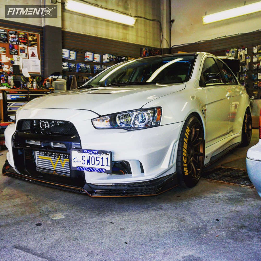 2012 Mitsubishi Lancer Evolution GSR with 18x10.5 Volk Ze40 and