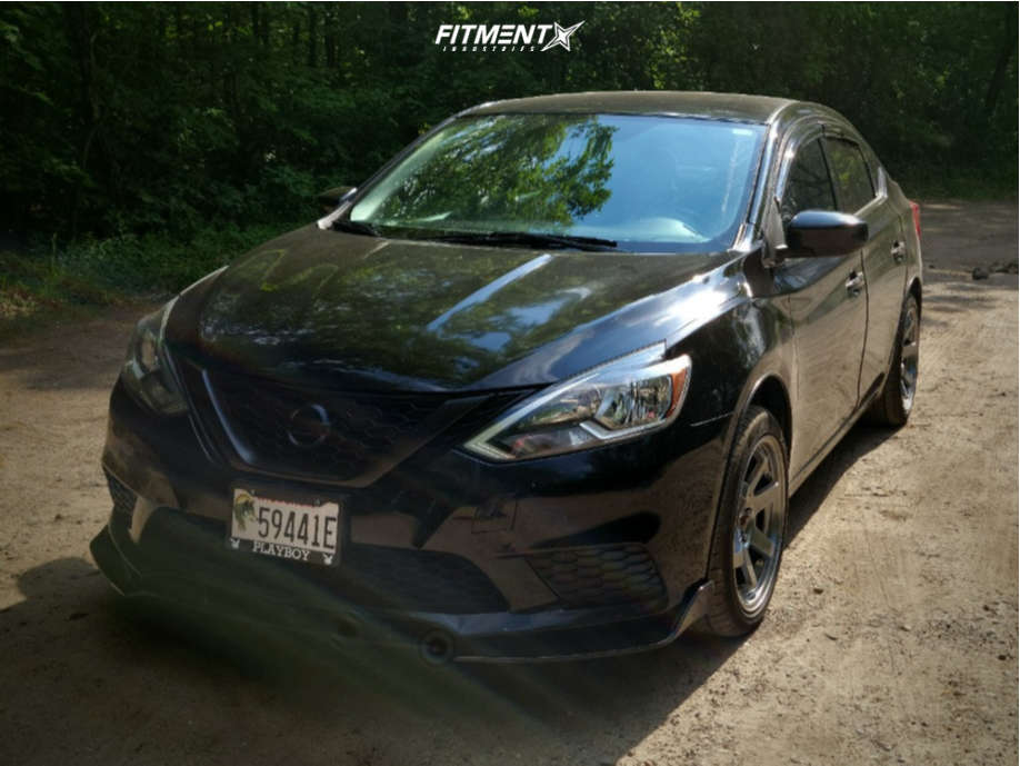 Sentra Wide Body 2017 Nissan Sentra S with 18x8.5 AVID1 Av6 and Vercelli 245x40 on Stock ...