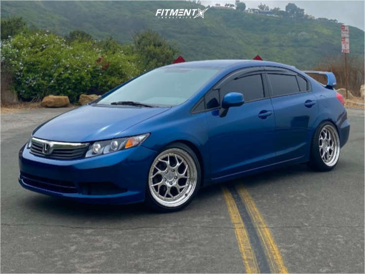 2012 Honda Civic LX with 18x9.5 Aodhan Ds01 and Vercelli 225x40 on