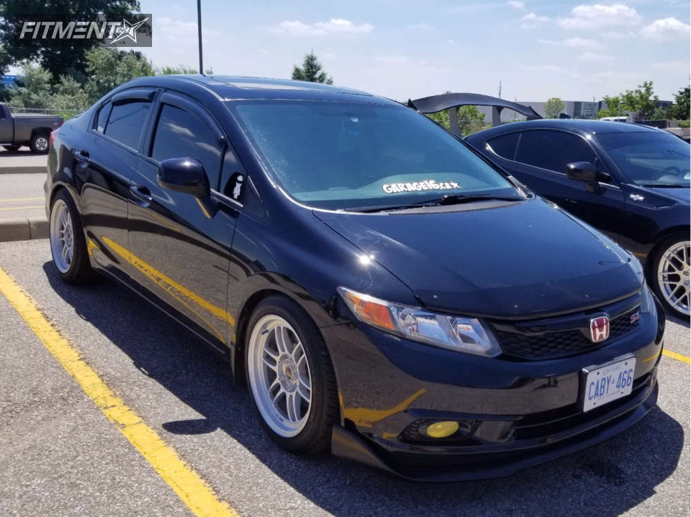 2012 Honda Civic Si with 17x9 Enkei RPF1 and Yokohama 235x45 on