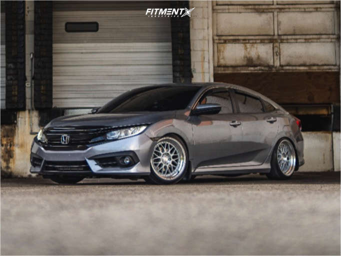 2016 Honda Civic LX with 18x9.5 Aodhan Ah02 and Continental 225x40