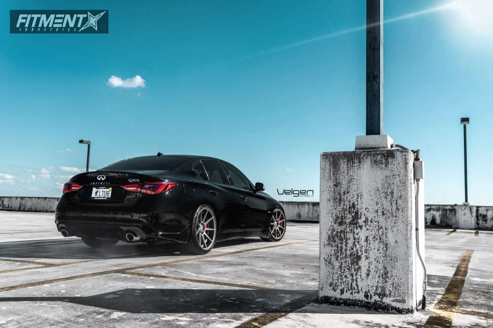 Q49 Vmini Rear 2017 INFINITI Q50 Red Sport with 20x9 Velgen Vmb9 and Nitto 245x35 on ...