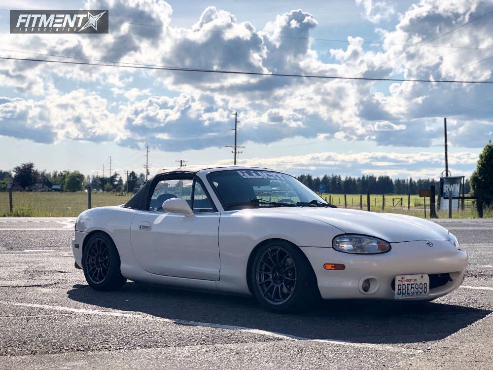 2000 Mazda Miata with 15x7 Konig Dial In and Nankang 195x45 on