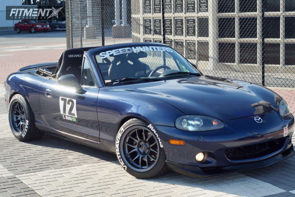 2002 Mazda Miata with 15x10 949 Racing 6UL and Maxxis 245x40 on ...