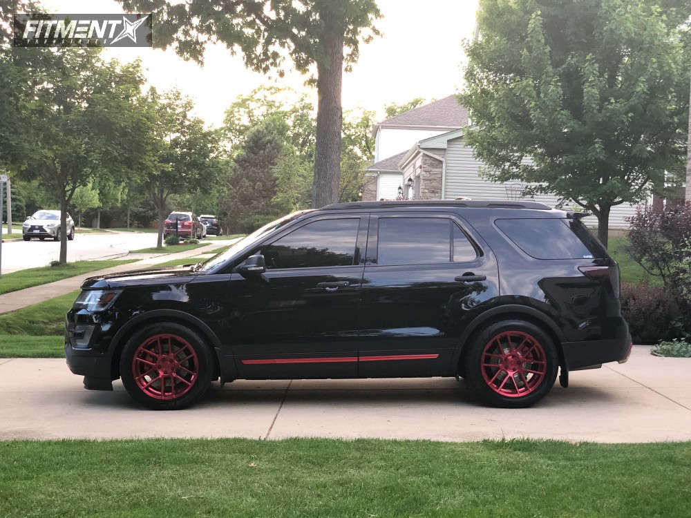 16 Ford Explorer With x10 5 Velgen Vmb6 And Yokohama 295x45 On Lowering Springs Fitment Industries