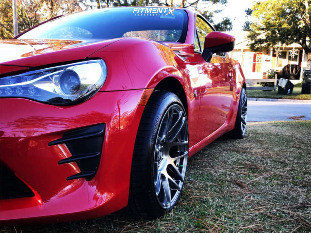 Stock 86 Rims 2017 Toyota 86 Base with 18x9.5 ESR Rf1 and Continental 245x35 on Stock ...