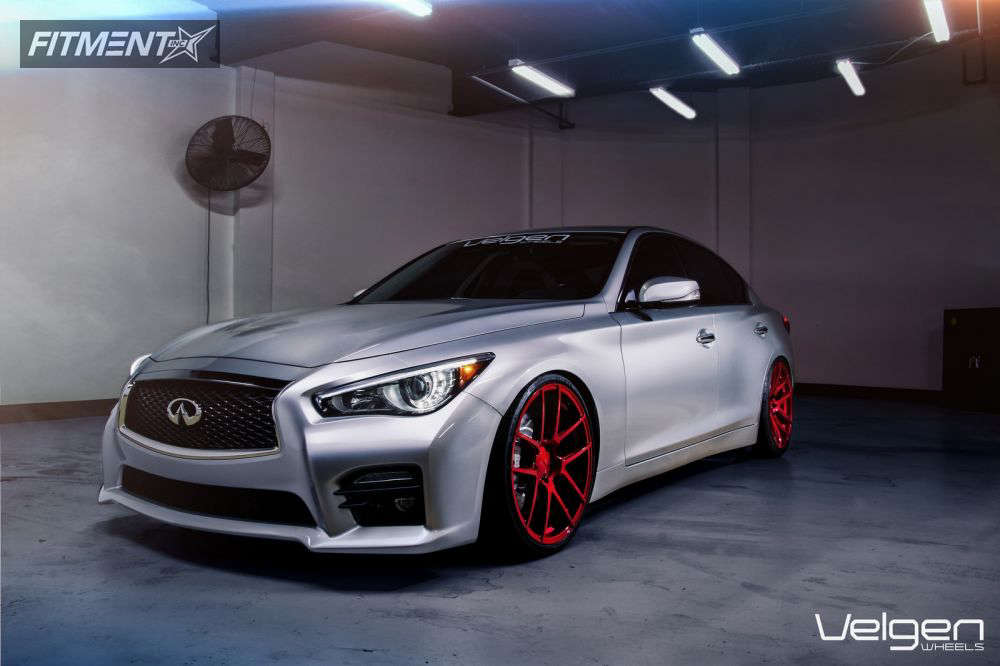 Q49 Vmini Rear 2014 INFINITI Q50 Sport with 20x9 Velgen VMB5 and Delinte 255x30 on ...