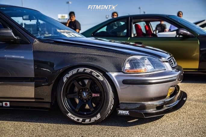 1996 Honda Civic CX with 15x8.5 Rays Engineering 57DR and Nitto