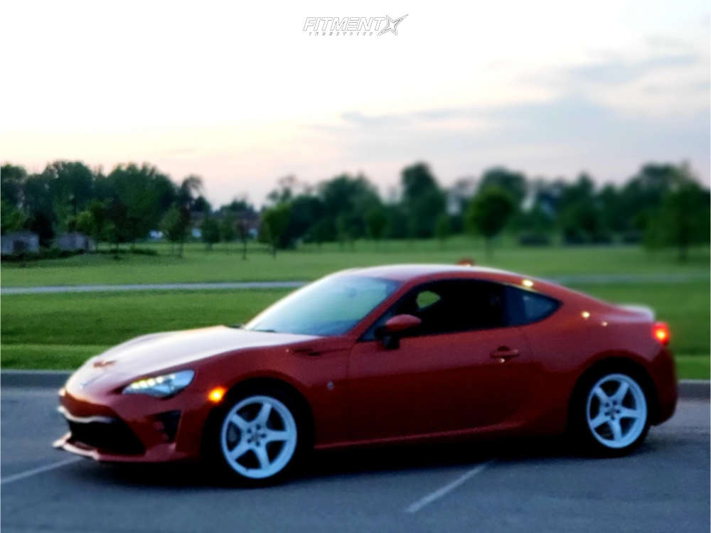 17 Toyota 86 Base With 17x8 Rays Engineering 57cr And Sumitomo 245x40 On Lowering Springs Fitment Industries