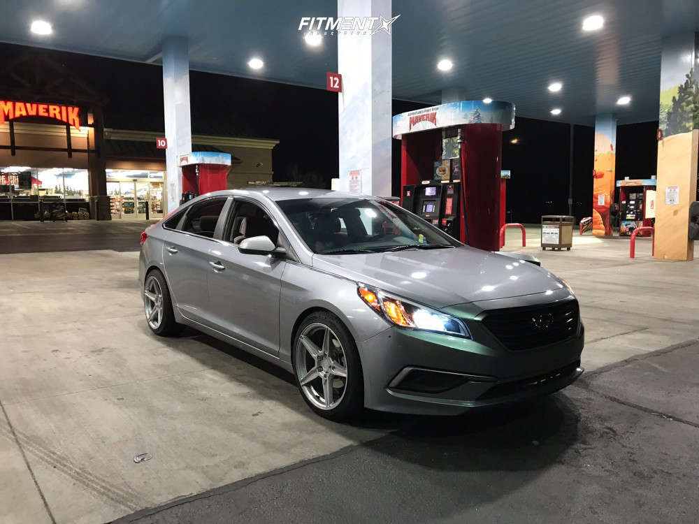 2016 Hyundai Sonata SE with 19x8.5 MRR FS05 and Altenzo 235x40 on Lowering Springs 789686
