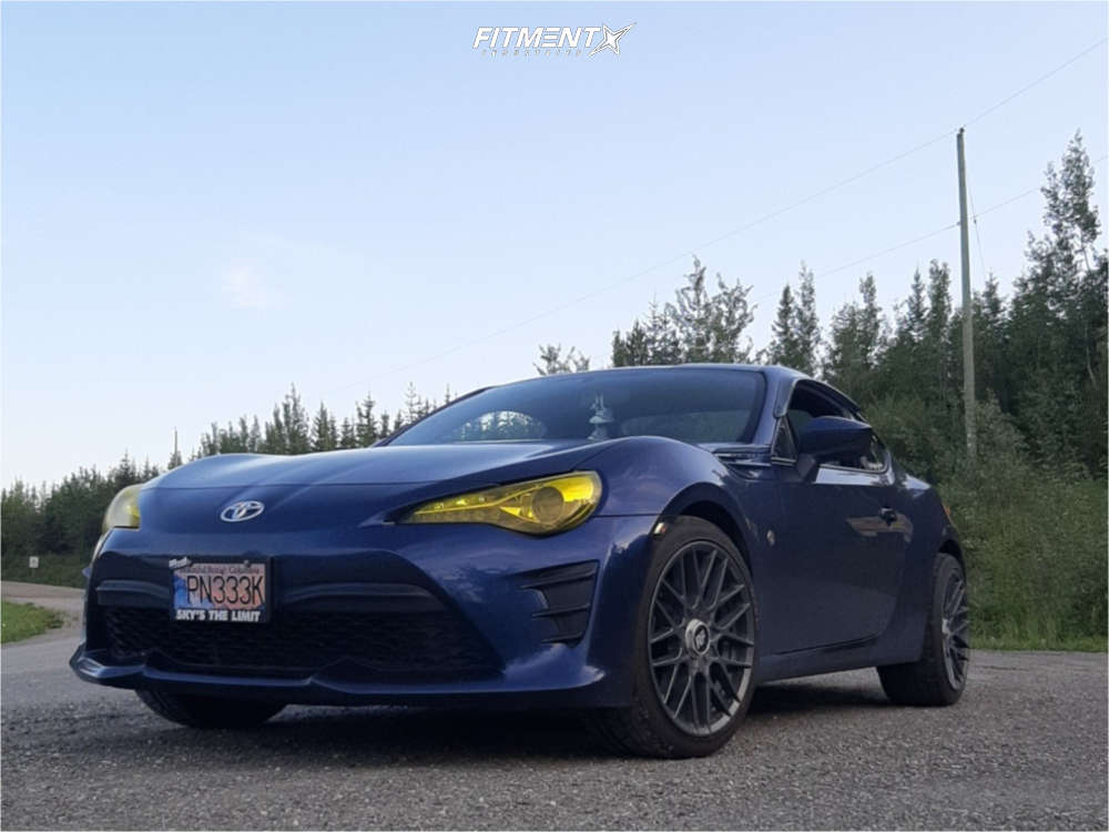 Stock 86 Rims 2017 Toyota 86 Base with 18x8.5 Rotiform Rse and Nitto 225x40 on Stock ...