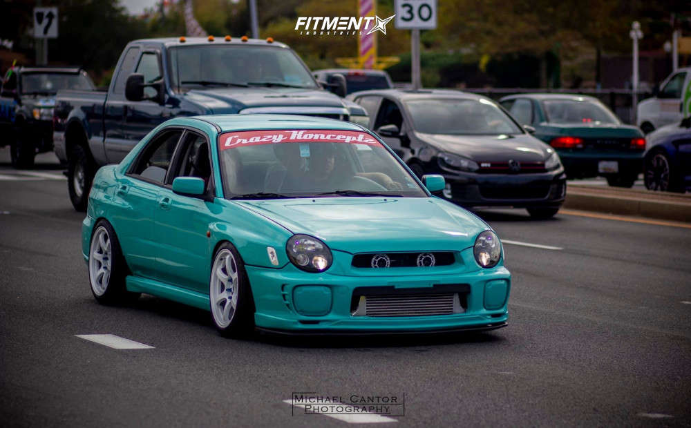2002 Subaru Impreza WRX with 18x10 Gram Lights 57DR and Continental ...