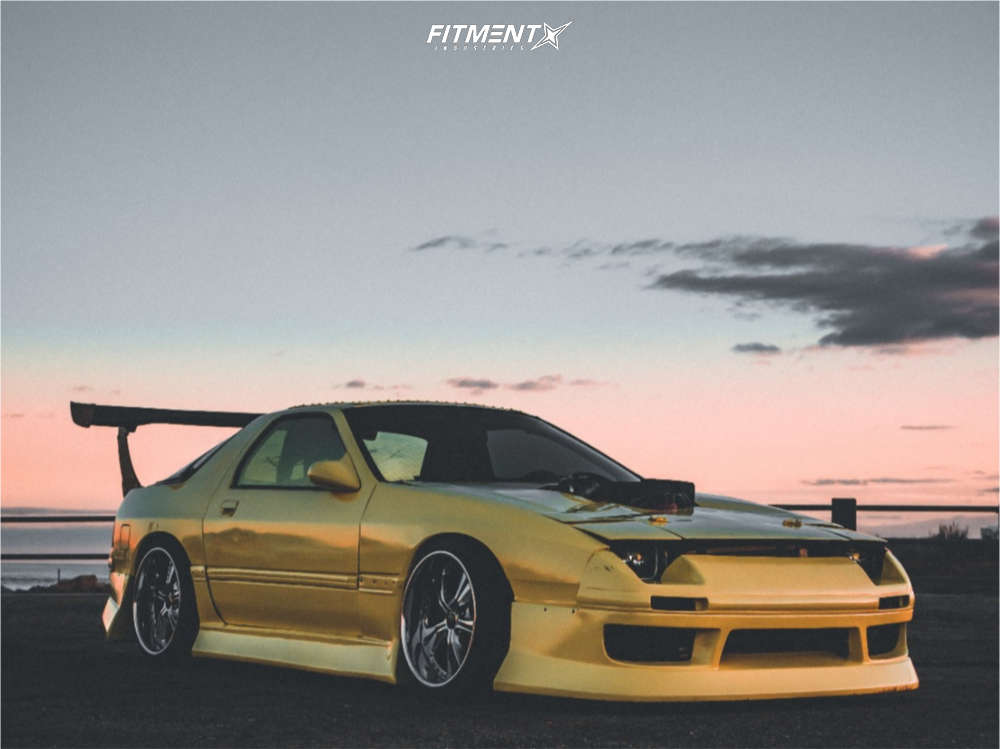 1986 Mazda RX-7 GXL with 18x9.5 Weds Cerberus Ii and Federal