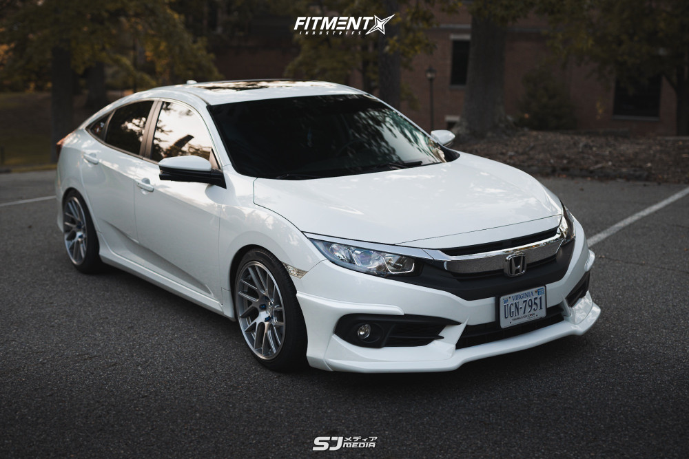 2017 Honda Civic EX-T on Function and Form coilovers with titanium Anovia Elder wheels