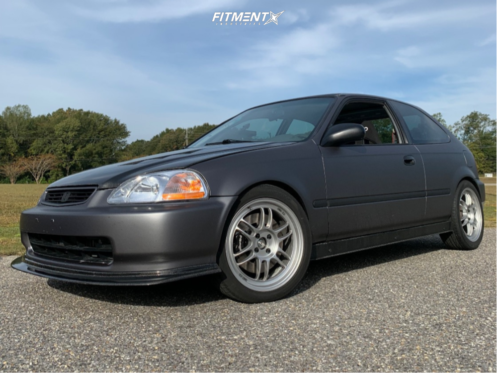 1996 Honda Civic DX with 17x7 Enkei Rpf1 and Hankook 215x45 on