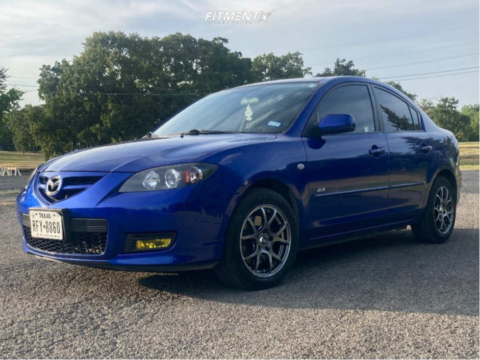 2008 Mazda 3 S with 16x7 Enkei M52 and Yokohama 205x55 on Stock